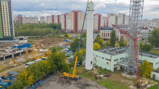 Демонтаж труб (котельных, дымовых) и высотный демонтаж